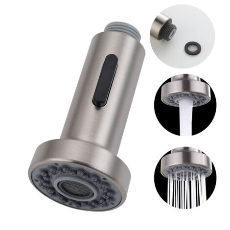 2 modes tête robinet remplacement douchette pour robinet pour robinet cuisine pour rétractable mitigeur,G1/2" ,brossée (1/5)