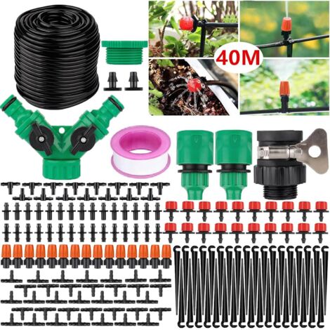 158 Pcs Micro Irrigation Goutte à Goutte Kit Arrosage Système d'irrigation Jardin, 40M Système Micro Irrigation Kit d'irrigation Goutte,d'Arrosage DIY Kit pour Jardin,Pelouse, Plante, Paysage,Potager (1/5)