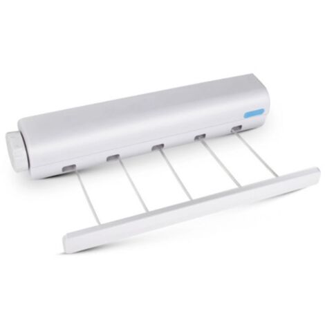 Corde à linge rétractable, corde à linge portable murale extensible compacte pour salles de sains, salcons ou terrasses usage intérieur ou extérieur,3.75 m(5 Fils) (1/5)