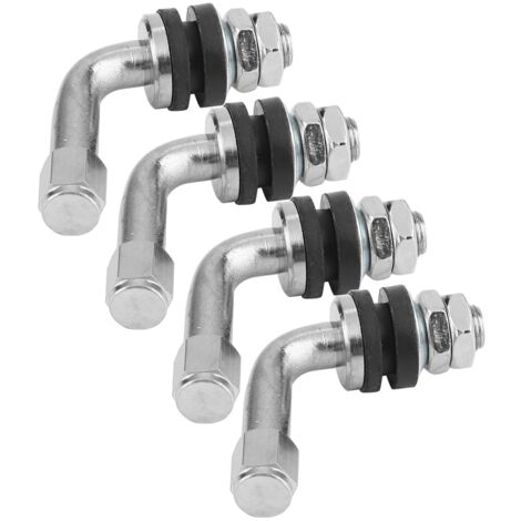 Adaptateur d'extension de valve de pneu 90° – Lot de 4 – Cuivre nickelé résistant à la corrosion – Pour voitures, camions, motos, vélos (1/5)