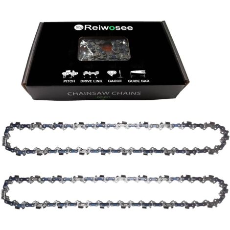 Lot de 2 Chaînes de Élagueuse sur Perche pour Guide-Chaîne de 10" (25 cm), 3/8", Jauge de la chaîne 0.05" (1.3mm) 40DL, accessoires de scie universelle Longueur 37cm Chainsaw Chain (1/5)