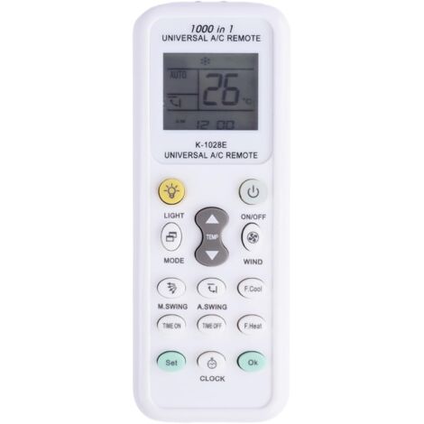 telecommande Universelle clim, Télécommande Universelle pour Climatisation avec 1000 Codes, Compatible avec 99,99% des Climatiseurs, Écran LCD 1,8 Pouces, Fonction Lumière Intégrée pour Une Ut (1/5)