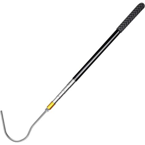 Manche Télescopique 3 Sections en Acier Inoxydable avec Crochet Solide - Réglable de 53 à 134 cm - Pour Usage Intérieur et Extérieur (1/5)