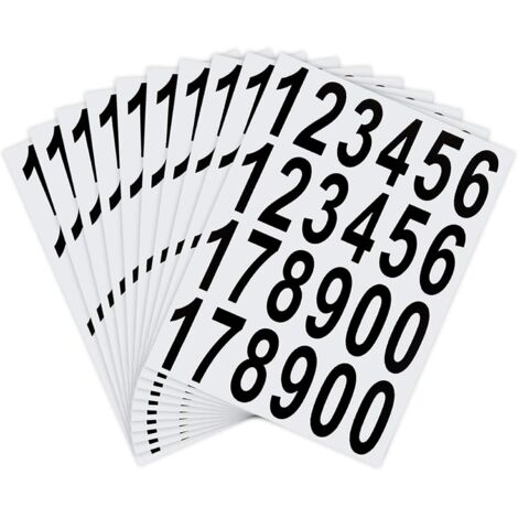 10 feuilles d'autocollants de Numéros de Boîte aux Lettres Autocollants Adhésifs Imperméables pour Boîte aux Lettres, Maison, Porte, Numéro d'adresse, Intérieur ou Extérieur(5 cm) (1/5)