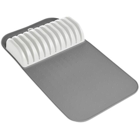 Tapis de rangement classique pour grands couteaux, antidérapant et doux au toucher, pour tiroir, rangement durable, sans BPA, blanc. (1/5)