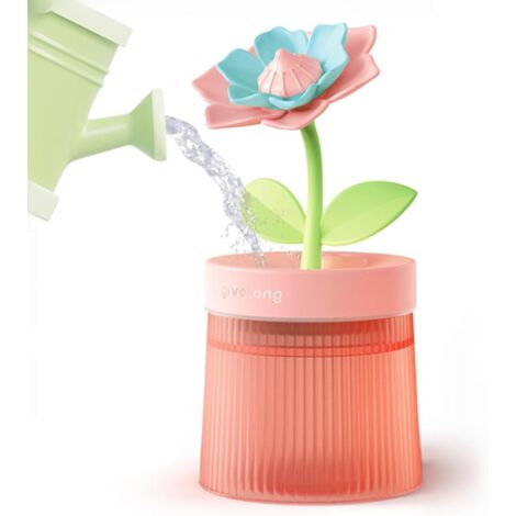 Mini humidificateur ultrasonique de bureau, mignon et à arrêt automatique, 260 ml, orné d'une jolie fleur. (1/5)