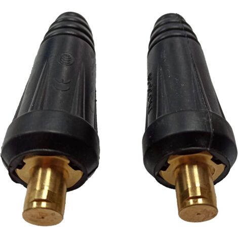 Connecteur rapide d'antenne mâle 35-50mm DKJ35-50 fiche euro 200A utilisé dans les machines de soudage et de découpe comme connexions d'alimentation pour câble de soudage (2 pièces) (1/5)