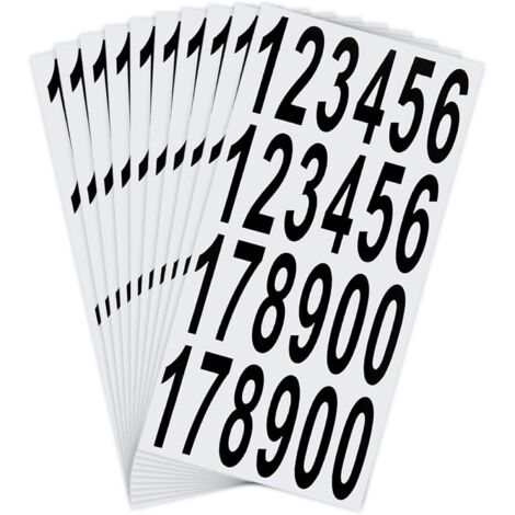 10 feuilles d'autocollants de Numéros de Boîte aux Lettres Autocollants Adhésifs Imperméables pour Boîte aux Lettres, Maison, Porte, Numéro d'adresse, Intérieur ou Extérieur (7.5 cm) (1/5)