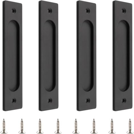 MOROBOR 18cm poignée de porte coulissante rectangulaire auto - adhésive, 4pcs bronze or aluminium poignée plate sans emboutissage pour armoire de porte et fenêtre coulissante de grange (1/5)