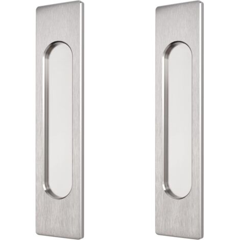 MOROBOR Lot de 2 poignées de porte coulissante autocollantes rectangulaires en acier brossé en alliage d'aluminium sans perforation portes coulissantes, fenêtres et armoires de grange W-MF002338-EU (1/5)