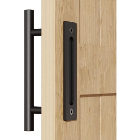 30cm Matériel de poignée de porte de grange coulissant, avec poignée de doigt de chasse d'eau (1/5)