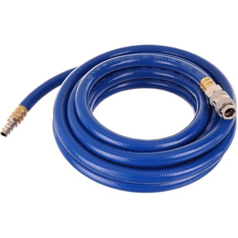 1 Tuyau Air Comprimé, Spirale Flexible PVC 10mm, 5m, Raccords 1/4, Atelier Garage (1/3)