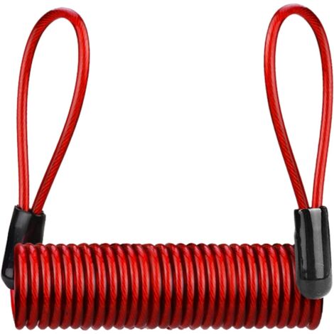 1pc Câble De Rappel Pour Verrou De Disque Moto, Acier 3,5mm, PVC Robuste, Pour Sécurité Frein Et Camping (1/5)