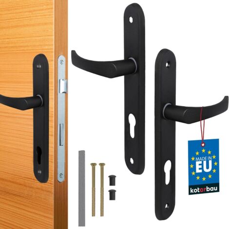 2 Poignée de porte,72mm,Aluminium,Cylindre profilé,Réglable gauche droite,Intérieur
