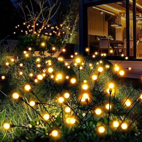 Lot de 8 Lampes solaires, 80 LED Luciernes, Acier inoxydable ABS IP67, Jardin Patio Allée (1/5)