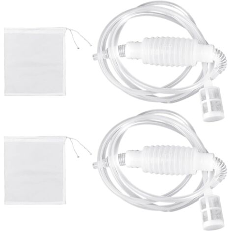 2 Pièces Pompe À Vin Manuelle, Tuyau Siphon 2 Mètres, Sac Filtrant 8x10 Cm, Accessoire Vinification Maison (1/5)