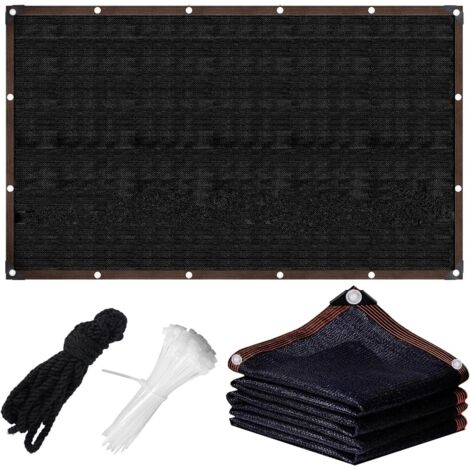 1 Filet d'ombrage 3x3m, œillets renforcés, toile perméable, protection solaire 90%, pour jardin, terrasse, serre (1/5)