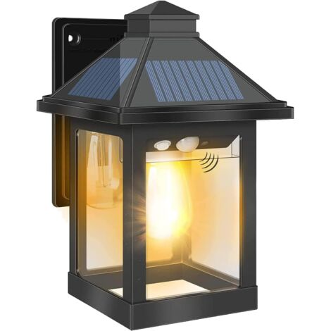 1 Lampe Solaire Extérieure Vintage, Détecteur De Mouvement PIR, 3 Modes Éclairage LED, IP65 Imperméable, Pour Jardin Cour Patio (1/5)