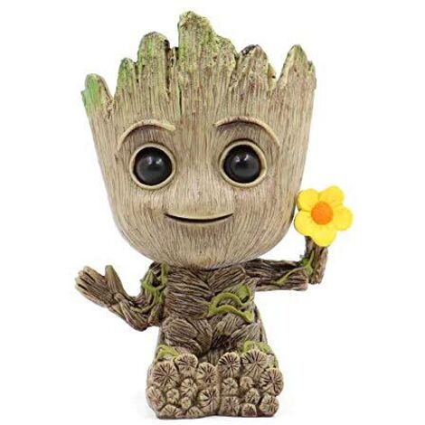 Baby Groot Pot de Fleur - Figurine d'action pour Plantes et stylos du Film Classique - Parfait comme Cadeau - Je s'appelle BÉBÉ Groot (Fleur) 12,5x10x8cm (1/5)