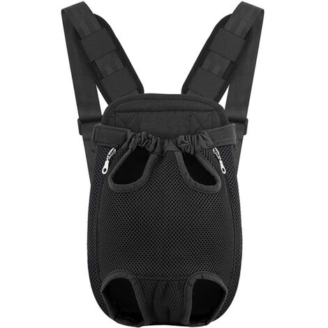Sac de Transport de Voyage Sac à Dos de Transporteur Ventral Poitrine pour Petit Chien Chiot Chat pour Traveling Hiking Camping etc. Petite Taille - Noir (1/5)