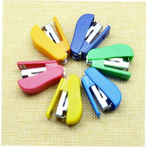 Paquet de 2 mini agrafeuse petite agrafeuse manuelle Portable bureau étudiant papeterie accessoires de bureau fournitures scolaires (1/5)