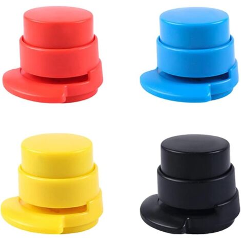 Lot de 4 agrafeuses sans aiguille Agrafeuse de bureau Agrafeuse sans agrafe portable Mini agrafeuse sans agrafe Bureau d'école Agrafeuse de papeterie écologique (couleur aléatoire) (1/5)