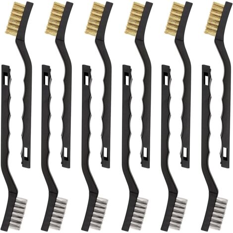 12 mini brosses métalliques en acier inoxydable et laiton (1/5)