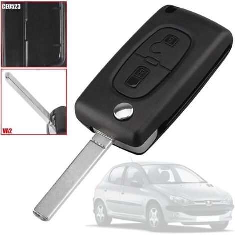 Convient pour Dongfeng Peugeot 307 2 boutons 2 boutons télécommande insert pointeur couverture marque 2 touches pointeur coque avec rainure sur le côté (1/5)