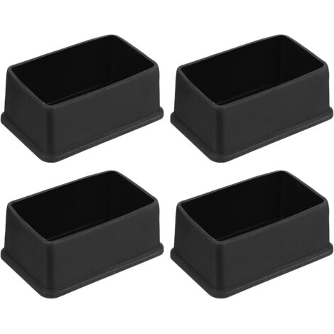 4 Embouts de pieds, PVC noir, 75x45mm, Protection sol, Chaise table, Intérieur extérieur (1/5)