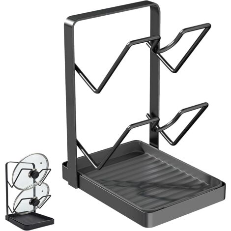 1 Support Couvercle,Acier Inoxydable,2 Fentes,Rangement Vertical,Cuisine (1/5)