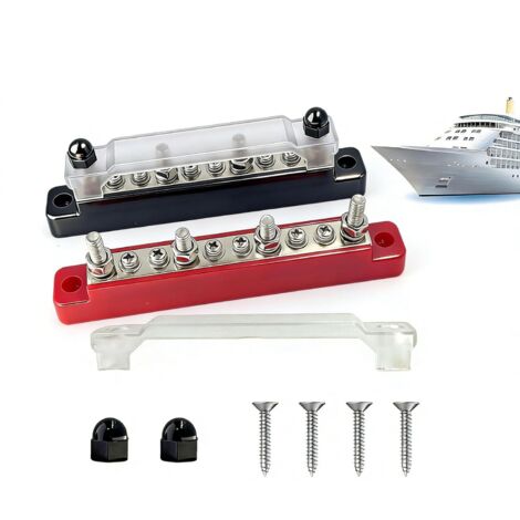 2 Pièces Bloc de distribution, 150A Ignifugé, Bus bar 12V-48V, ABS, Auto Bateau Solaire (1/5)