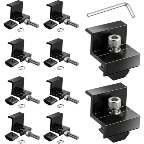 10 Supports En Z, Fixation Panneau Solaire 35mm, Aluminium, Vis Et Écrous Inclus, Toit Plat Camping-car