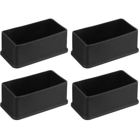 4 Embout de pied, PVC Noir 80x40mm, Protection sol, Meuble intérieur extérieur (1/5)