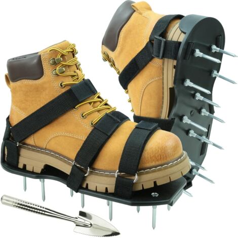 1 Paire Chaussures Aérateur Pelouse, Semelle Antidérapante, 13 Pointes Métalliques, Entretien Jardin (1/5)