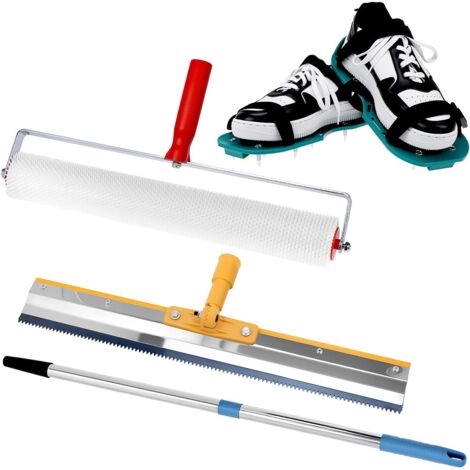 1 Kit Outils Chape Autolissante, Racloir Inox, Rouleau 50cm, Tige Télescopique 0.4-1.6m, Sol Epoxy (1/5)