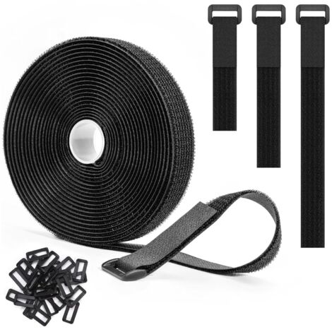 1 Rouleau Sangle 25 Boucles Nylon Résistant 10kg Câble Maison