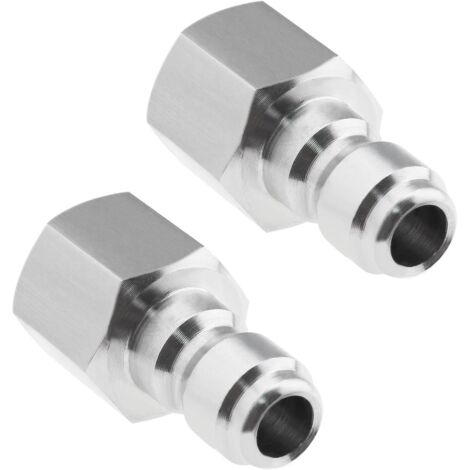 2 Adaptateur, Acier Inoxydable 304, Raccord BSP Femelle 1/4 Pouces, Connexion Rapide, Nettoyeur Haute Pression (1/5)