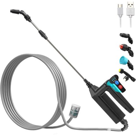1 Pulvérisateur Électrique, Batterie 7.4V, Lance Télescopique, 3 Buses, Tuyau 5M, Jardin Toiture (1/5)