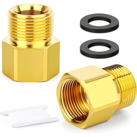 2 Pièces Adaptateur, Filetage Mâle M22 14mm, Raccord Femelle M22, Laiton, Pour Nettoyeur Haute Pression (1/5)