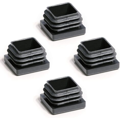 Lot de 4 Bouchon à lamelles, 18 x 18 mm, Plastique polyéthylène, Résistant aux UV, Pour tube acier aluminium meuble (1/5)
