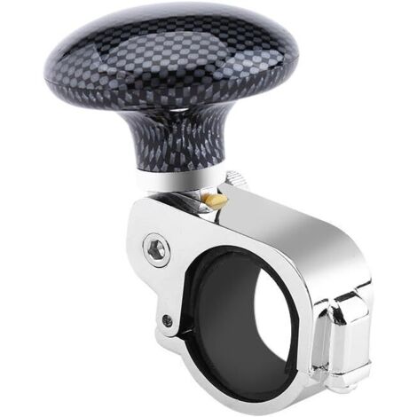 Bouton de Direction, Bouton de Volant Boule Auxiliaire Bouton de Poignée de Commande Pince de Bouton de Rotation pour Faciliter la Manipulation de Véhicule (Carbon Fiber) (1/5)