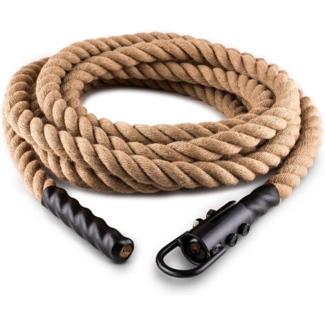 Power Rope H4 Corde d'entraînement de 4M (3.8CM, Corde de Chanvre, Fixation Plafond pour Grimper, Fibres Naturelles de Chanvre, Robuste et optimale) (1/5)
