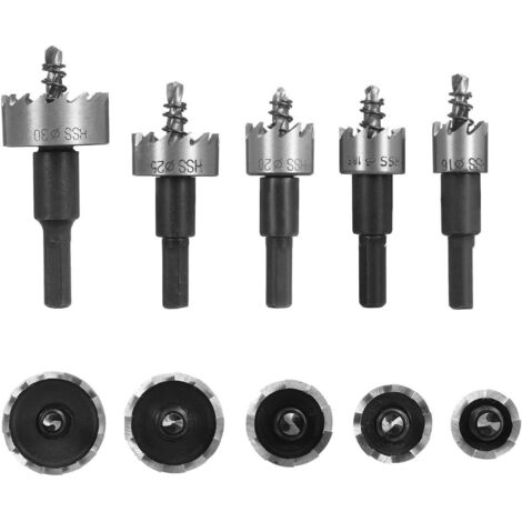 Foret Diament, HSS Scie Cloche Trépan Béton 16/18.5/20/25/30mm 5PCS Foret Carrelage Perçage Dill Fraise Carottier Trou Dent de Scie Acier pour Verre/Céramique/Porcelaine/Marbre/Carrelage (1/5)