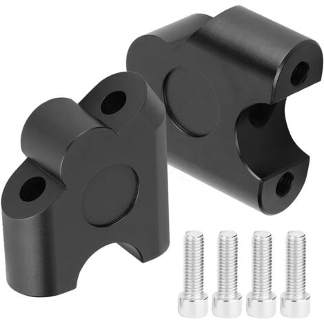 Riser de guidon, 2 pièces 22mm universel moto poignée de barre de guidon pince de guidon arrière déplacer adaptateur de montage(Black) (1/5)