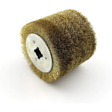 Brosse Nylon Circulaire,Brosse Nylon Abrasifs Brosse métallique 1pcs en Acier Inoxydable Roue for Bois Laque de Polissage et Meule d'ébarbage,120120110mm (Grit : Coarse 0.3mm wire) (1/5)