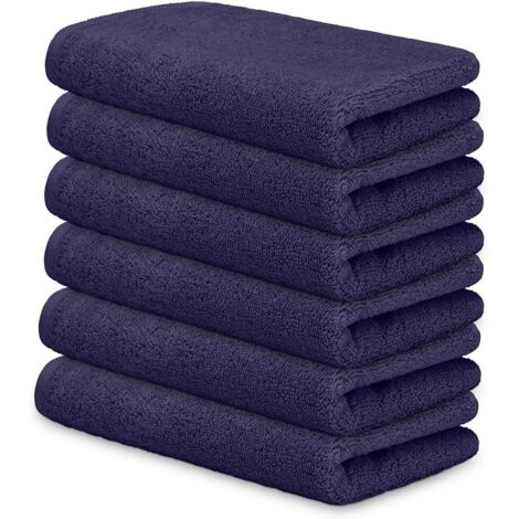 Lot de 6 Serviettes 30x50 cm Coton 450g/m² Absorbantes Douces Visage Toilette Invités Maison Hôtel (1/5)
