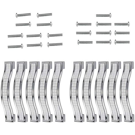 Lot de 10 poignées de tiroir en alliage strass cristal pour commode armoire de cuisine placard, Silver, 128MM-10PCS (1/5)