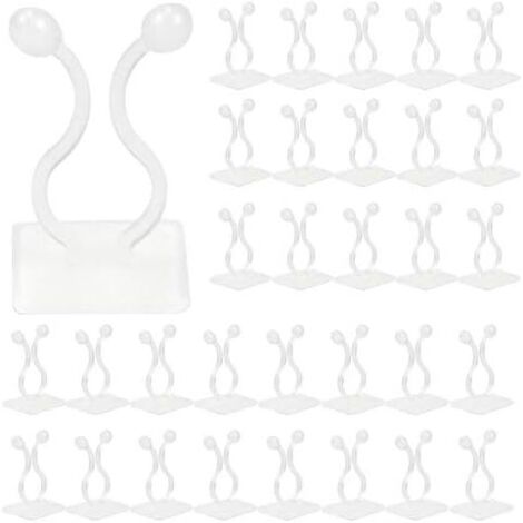 Plante Grimpante Support Clips 50 Pcs Crochet Fixateur Mural Auto-adhésif pour Plantes Grimpantes Décoration de la Maison (Blanche) Blanche - (1/5)