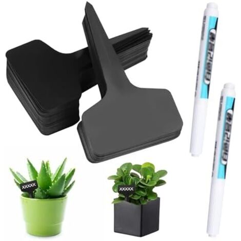Lot de 100 étiquettes Résistantes aux intempéries - 6 x 10 cm Avec stylo marquage En plastique T Pour légumes et plantes extérieures (1/5)