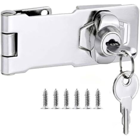 Verrou de porte avec différentes clés, verrou angle droit, loquet tiroir d'armoire fermeture serrure cadenas placard moraillon verrouillage boîte aux lettres 3 Inch - (1/5)